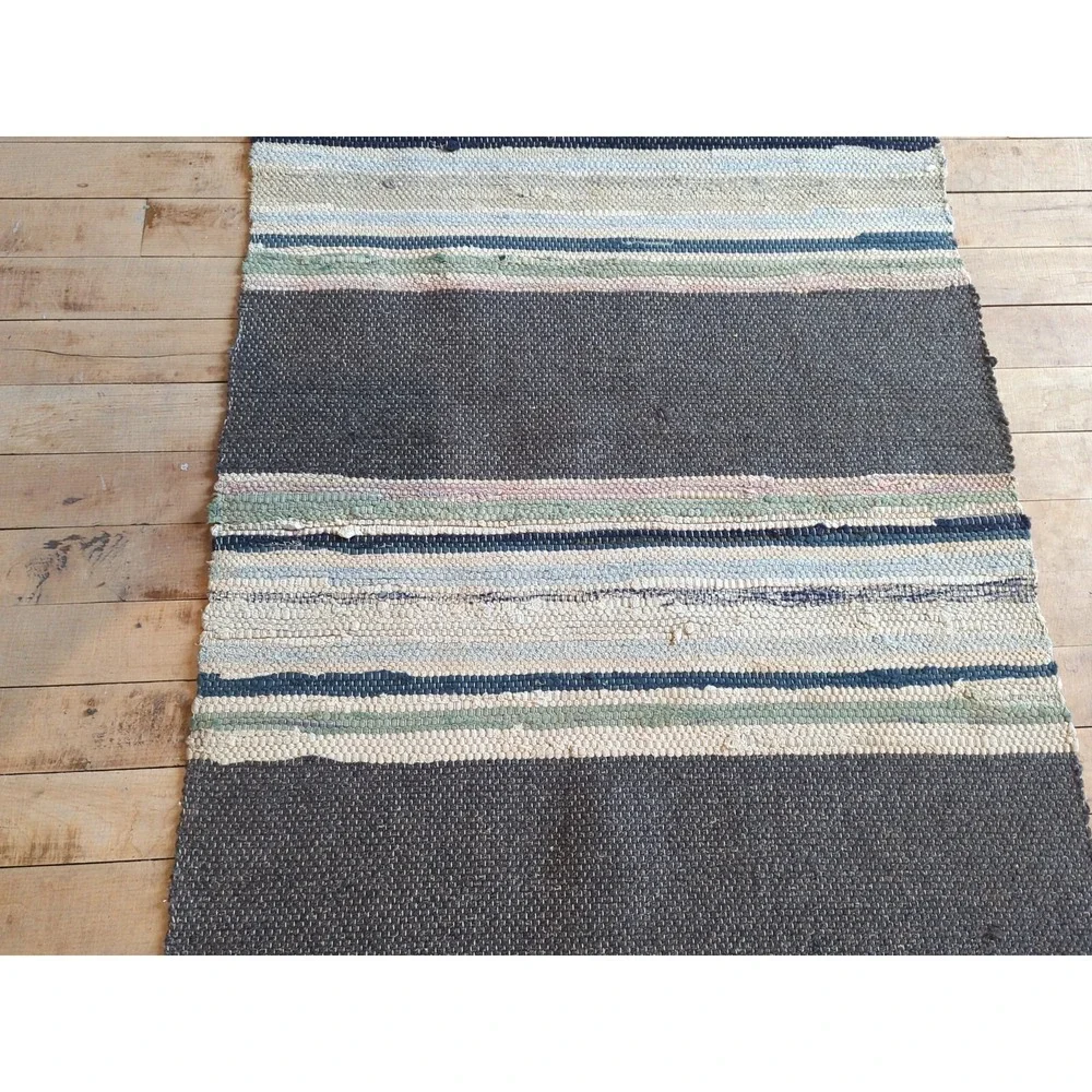 Antique Imported Swedish HandMade Rag Rug Runner (24 x 196 inches )‎